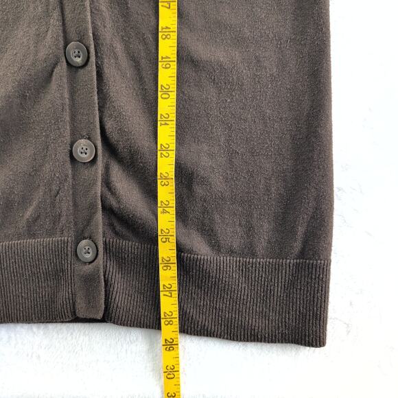 Eddie Bauer Cotton & Cashmere Button Down Sweater Men's Large Chocolate Brown - Picture 7 of 8